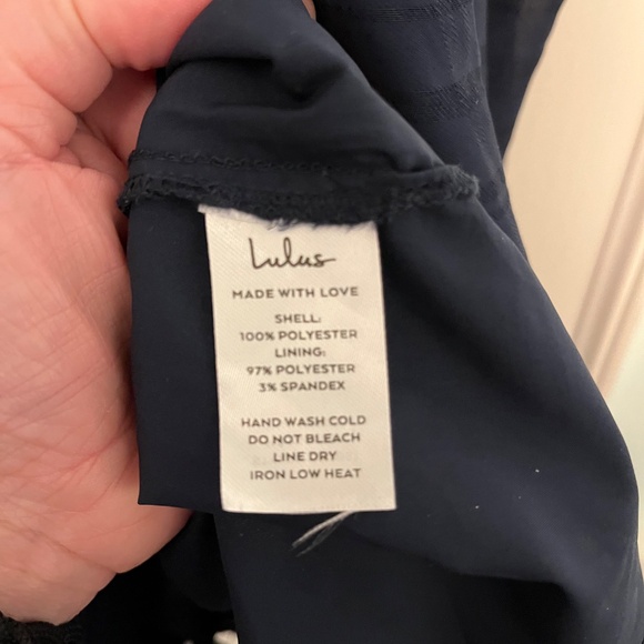 Lulus Adored Feeling Navy Blue Balloon Sleeve Skater Mini Dress - S - EUC - Picture 6 of 6